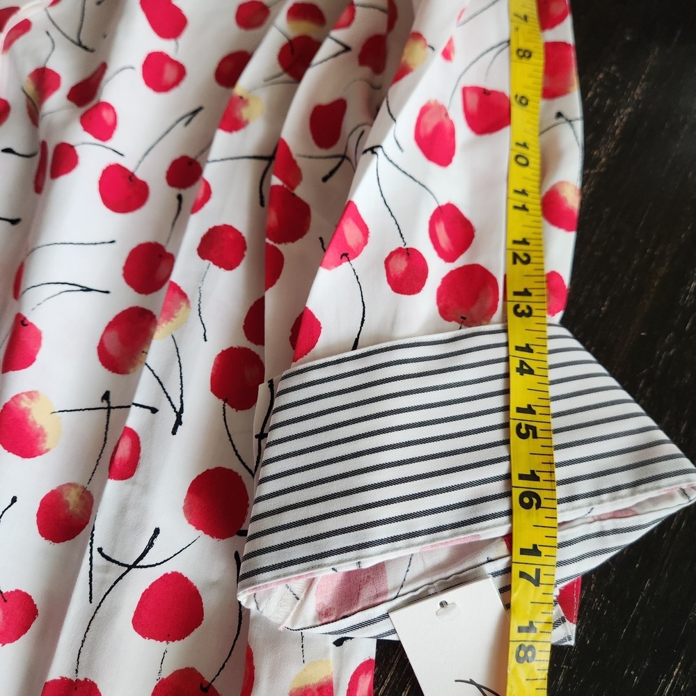 Foxcroft Mary Sweet Cherries Wrinkle Free Button Up Shirt 20W 3/4 Sleeves NWT - Picture 10 of 13